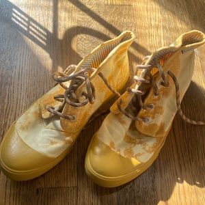 BANGS yellow high top shoes
